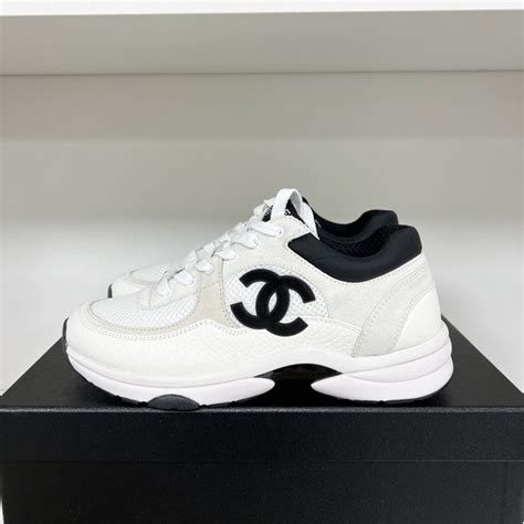 chanel ladies trainers|chanel trainers black and white.